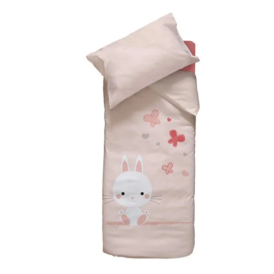 Housse de couette + taie   Rose        100 x 140 cm   de               Domiva