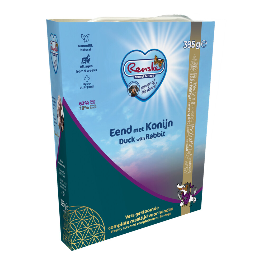 10x Renske Vers Gestoomd Complete Menu Eend - Konijn395 gr