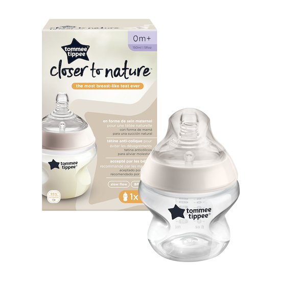Biberon Closer to Nature   Transparent        150 ml - débit lent   de               Tommee Tippee