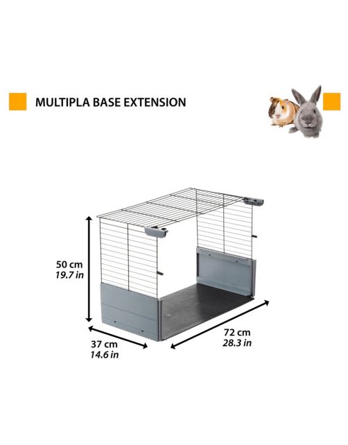 Ferplast Multipla Base Extension - Dierenverblijf - 37x72x50 cm Grijs