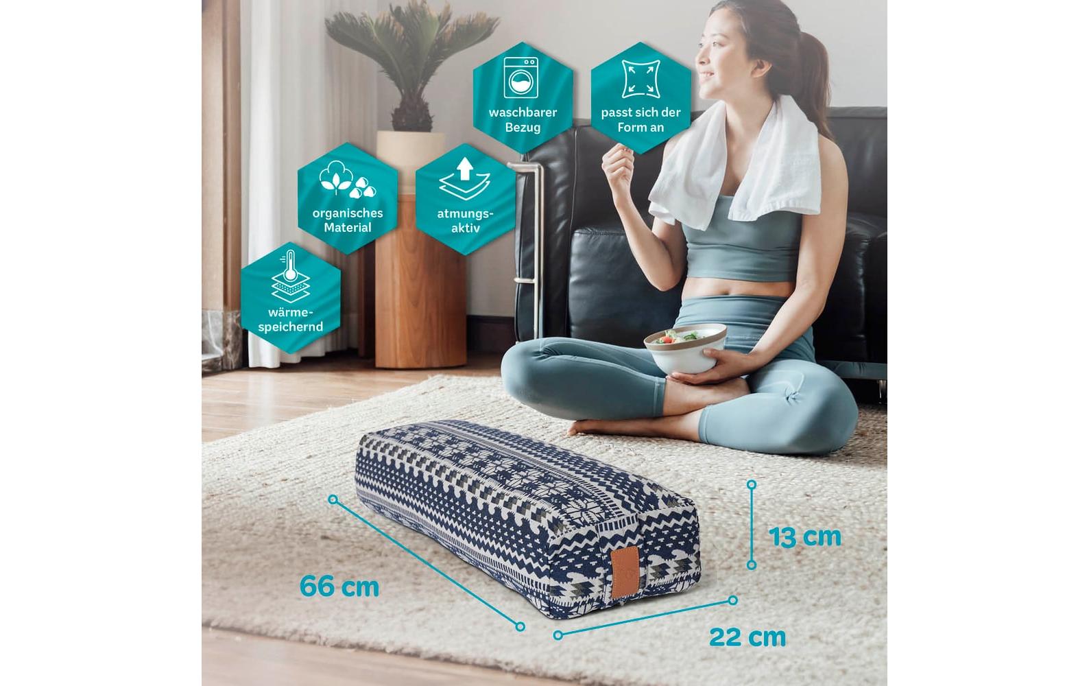Yoga-Bolster Paravati Weiss/BlauYoga-Zubehör