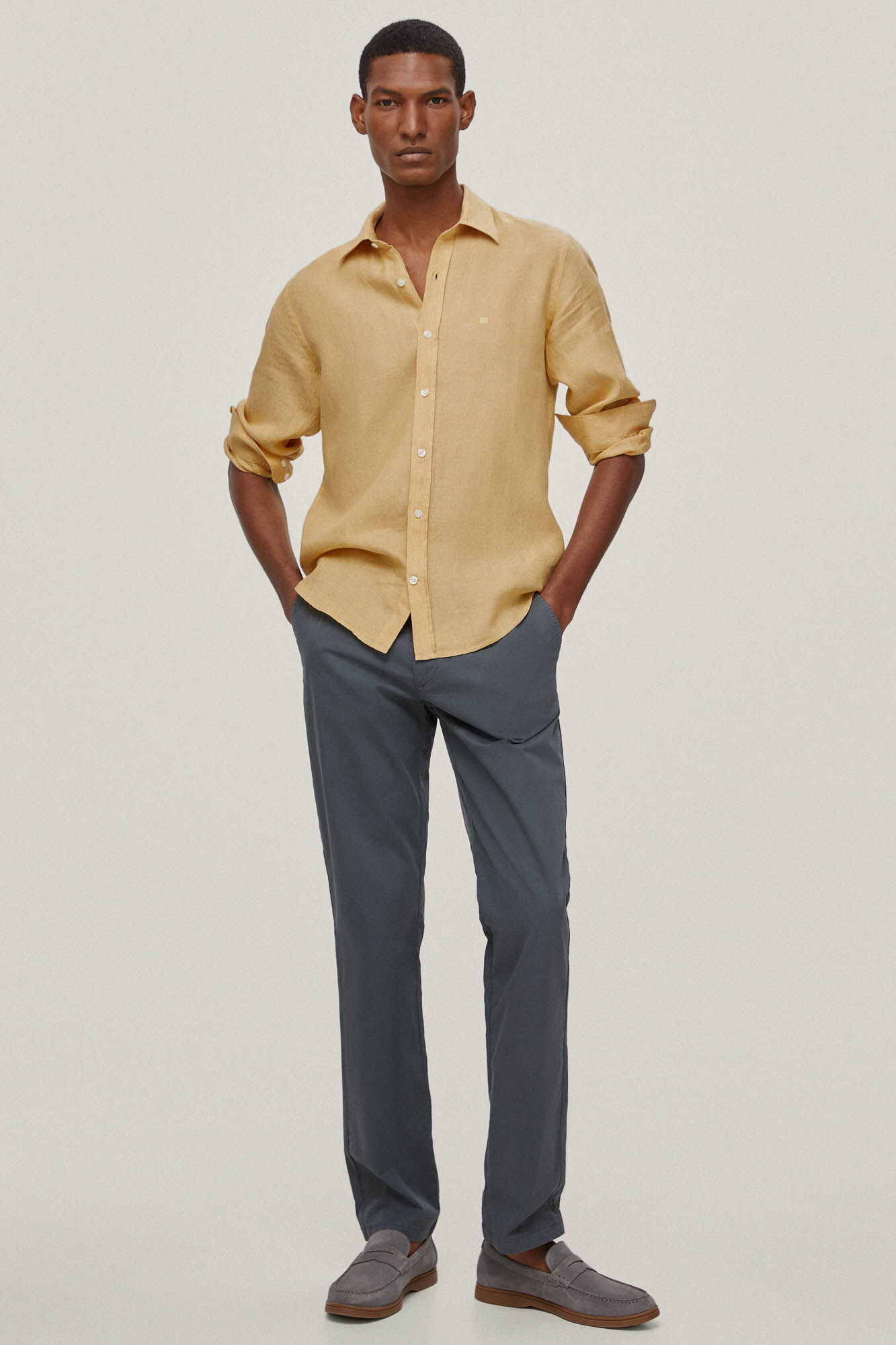 Camisa de linho lisa - Amarela