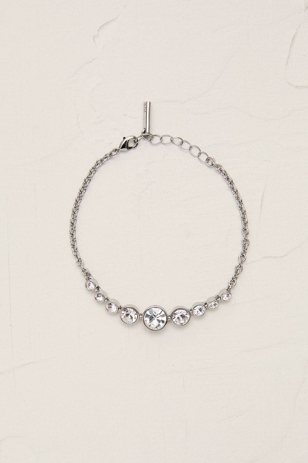 KarenMillen Bracelet Crystal Flow en ton argent