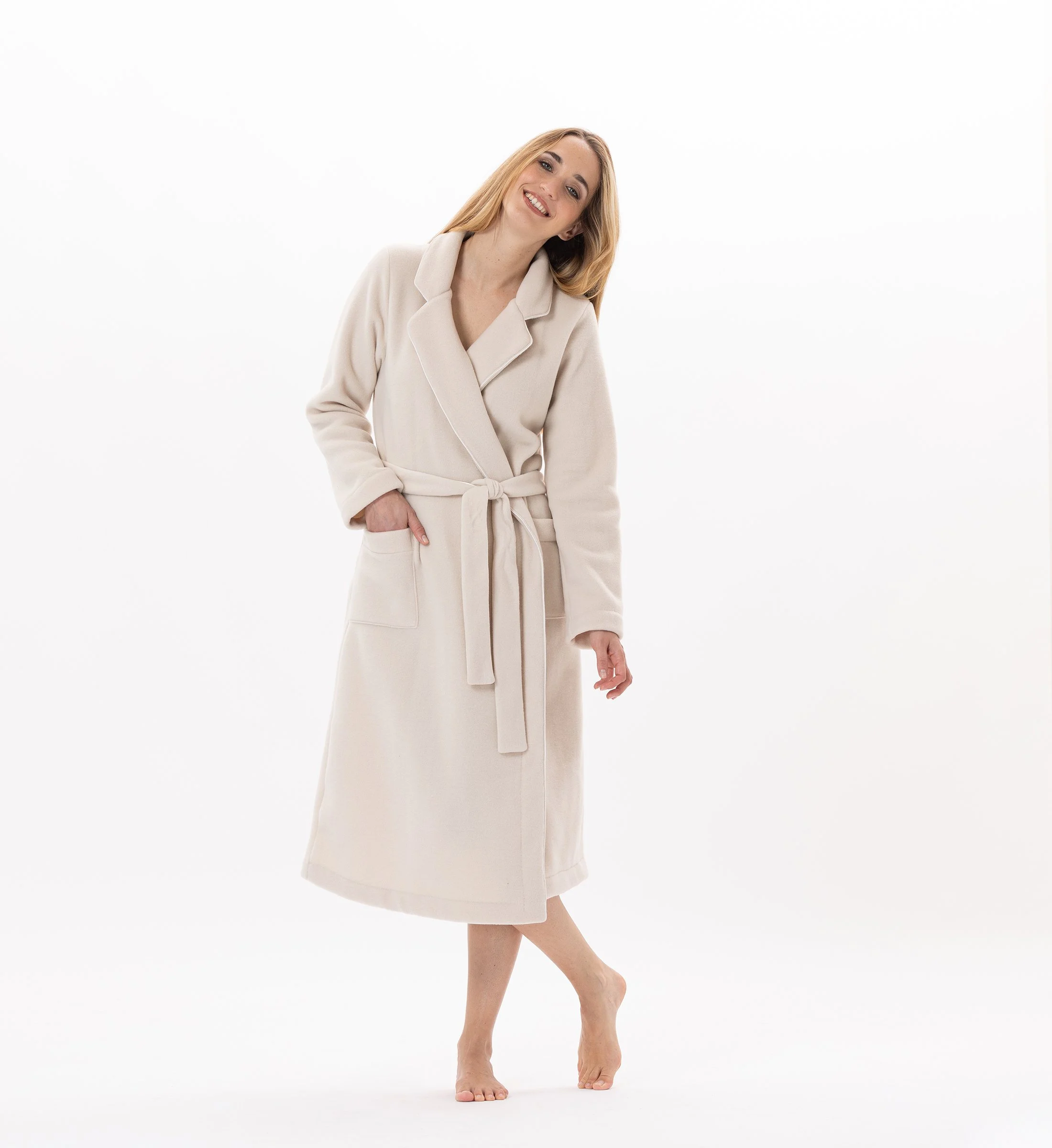 ESSENTIEL 865 - Peignoir en polaire | Beige