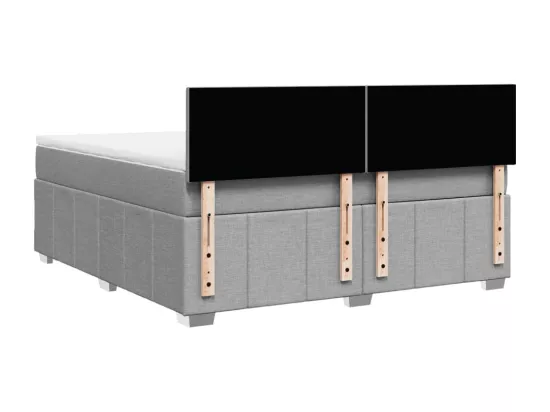 Sommier à lattes de lit avec matelas Gris clair 180x200cm Tissu