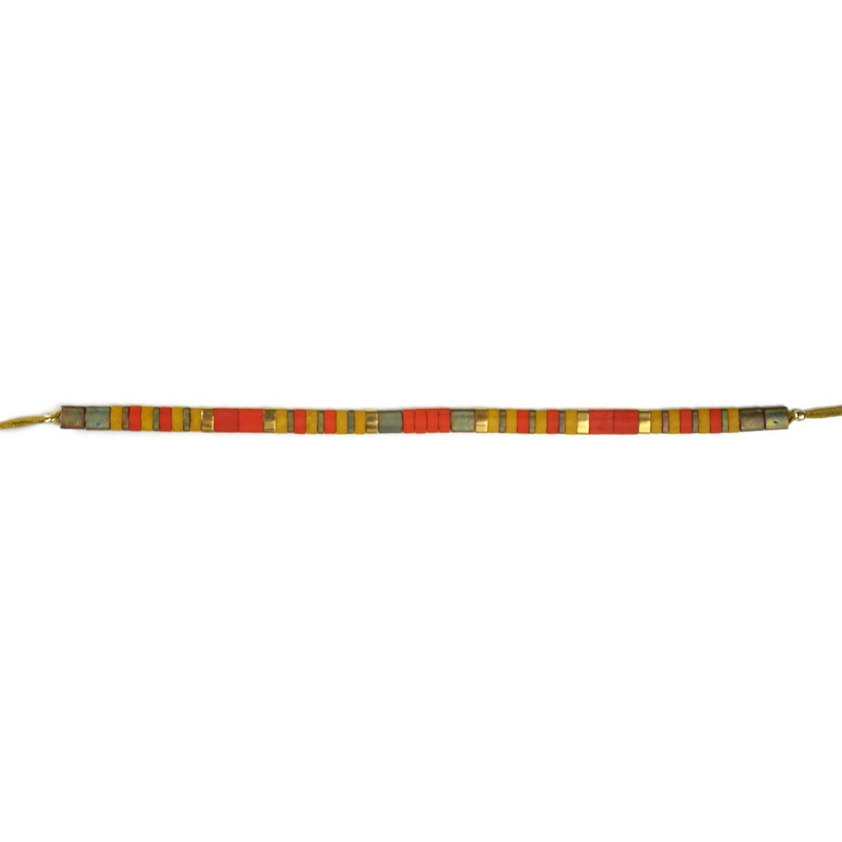 Bracelet Claire BERTEAU Sunrise Perles plates en verre 4