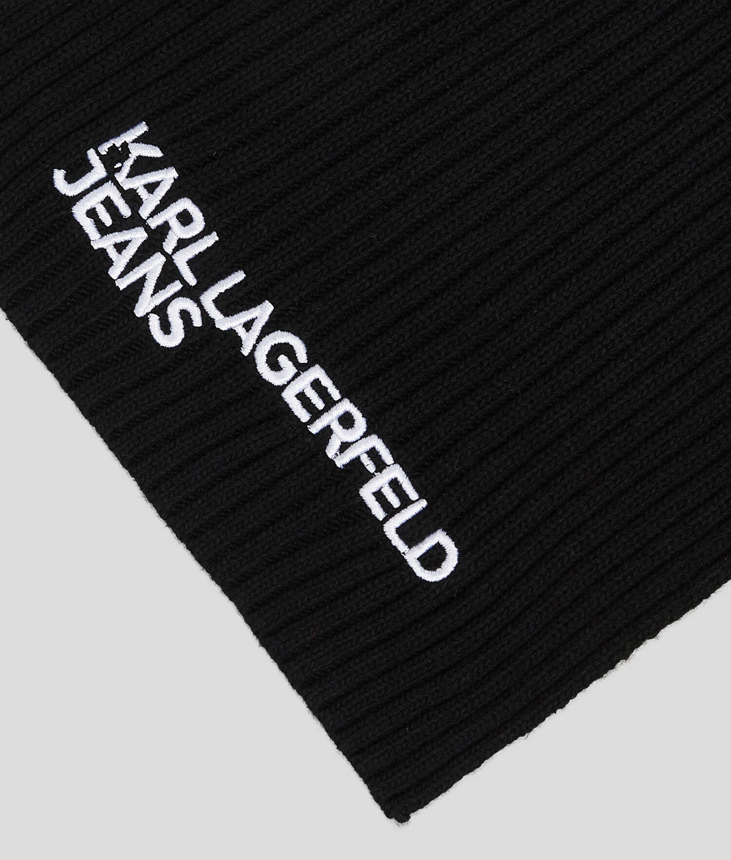 ÉCHARPE COTELÉE À LOGO KLJ - Noir