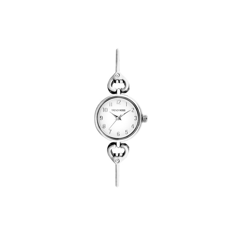 Montre femme analogique Trendy Kiss - Bracelet semi-rigide avec motif coeur et pierre - Astrid