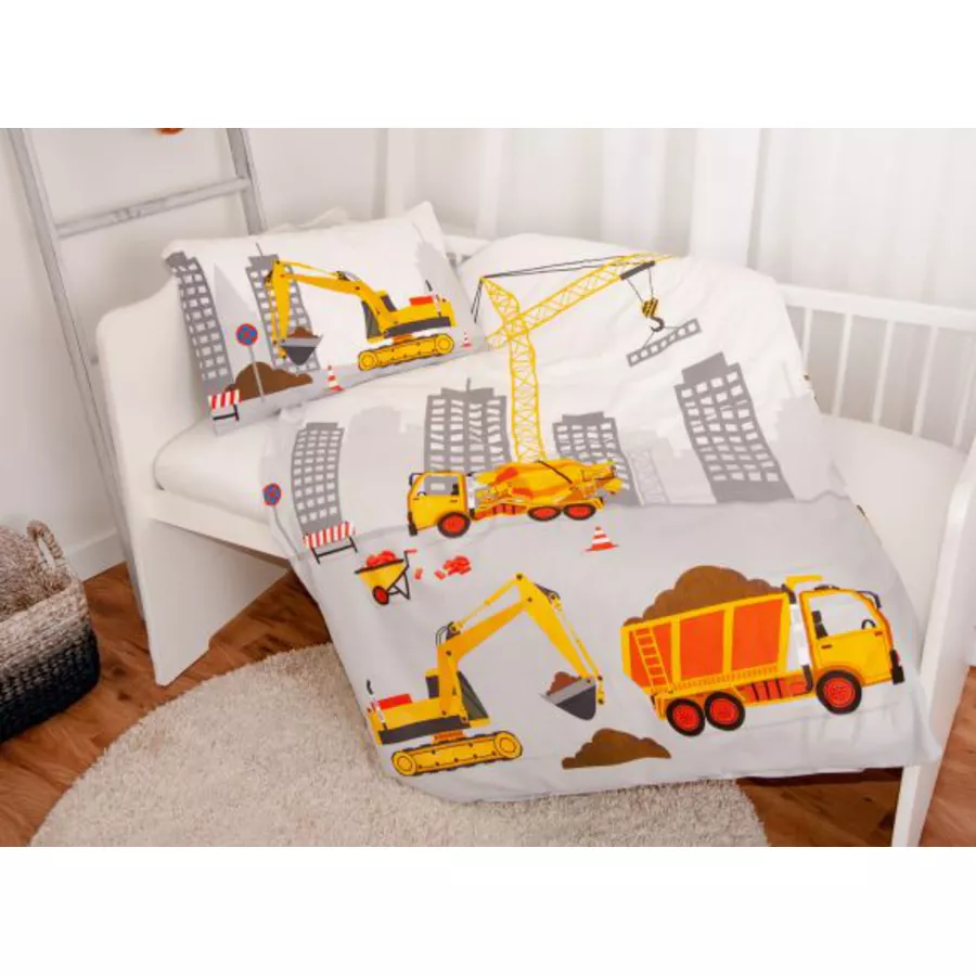 babybest® Flanell-Bettwäsche Baustelle 100 x 135 cm
