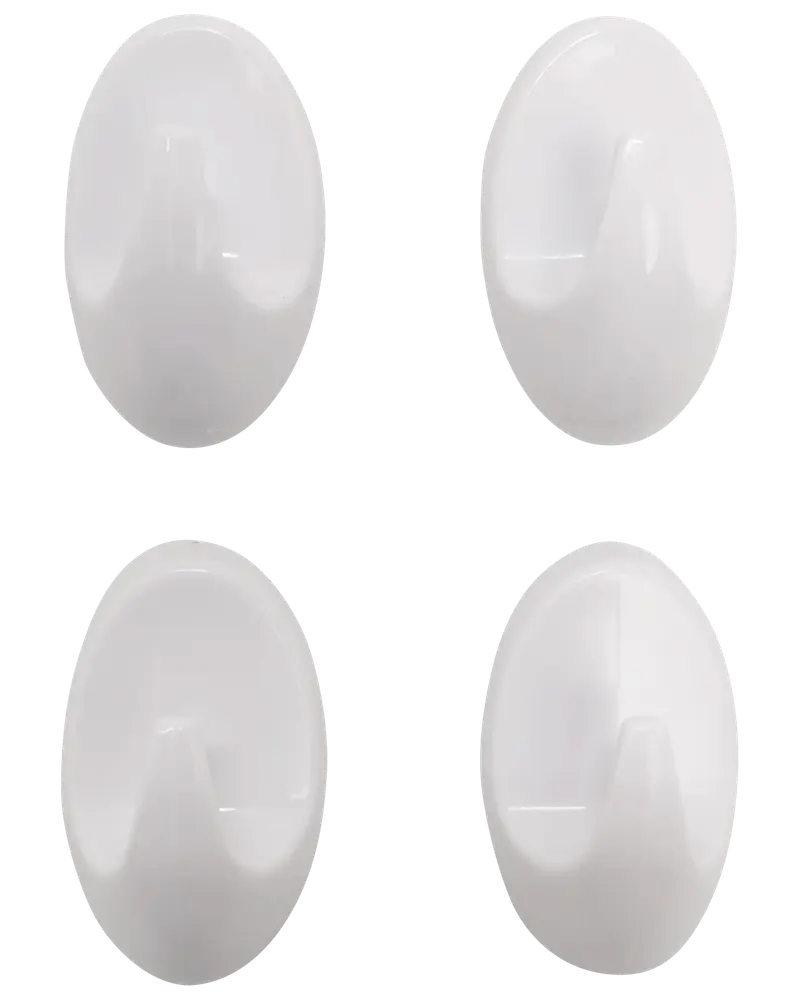 Selvklæbende kroge plast 4-pak