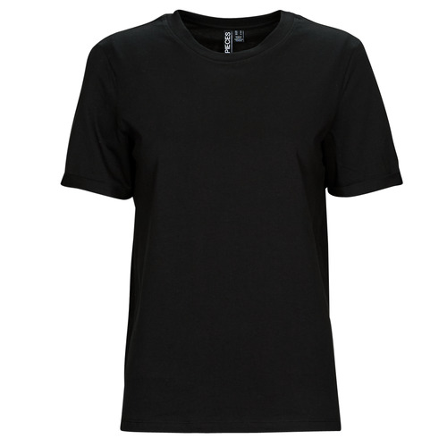 Pieces - PCRIA SS FOLD UP SOLID TEE - Noir
