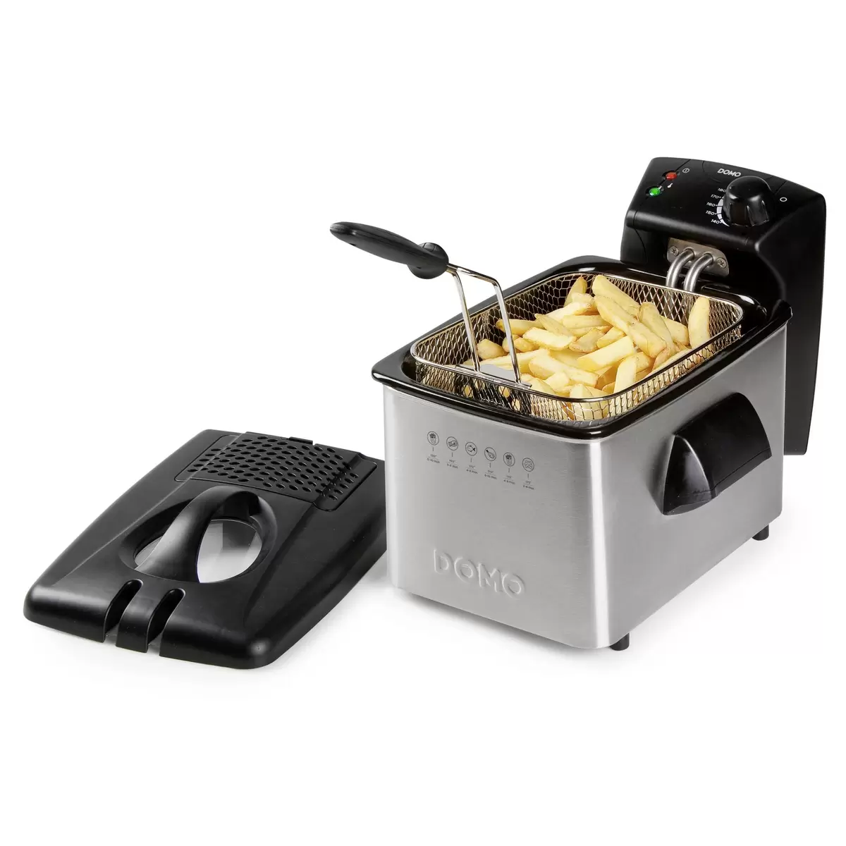 Fritteuse Öl Domo DO464FR schwarz,silber