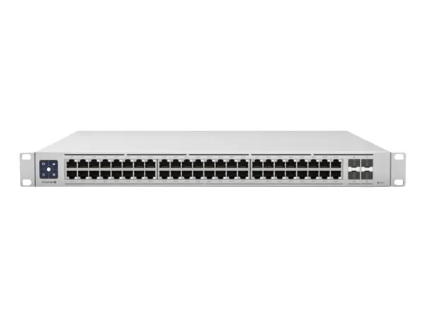 Ubiquiti UniFi Switch USW-Enterprise-48-PoE - Switch - L3 - Administreret - 48 x 100/1000/2.5G (PoE )   4 x 1 Gigabit / 10 Gigabit SFP  (uplink) - monterbar på stativ - PoE  (720 W)