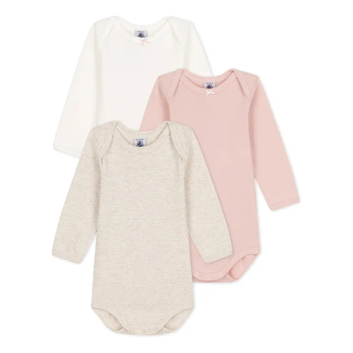 Petit Bateau Lot 3 Bodies Unis | Rose