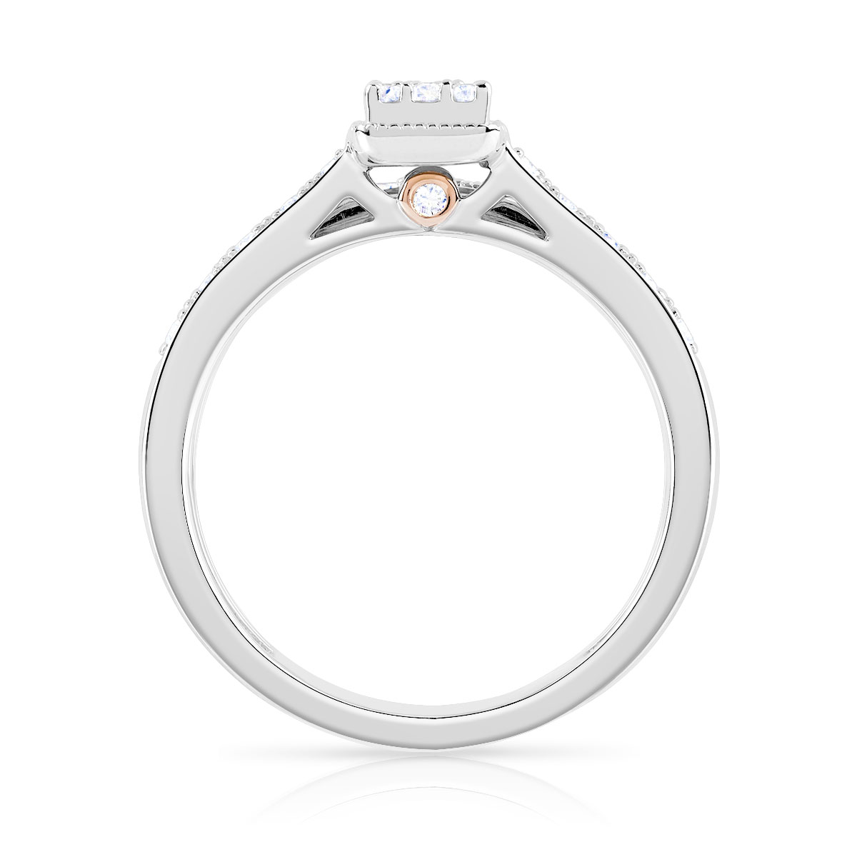 Bague et alliance 1/2 tour 2 ors 750 diamant