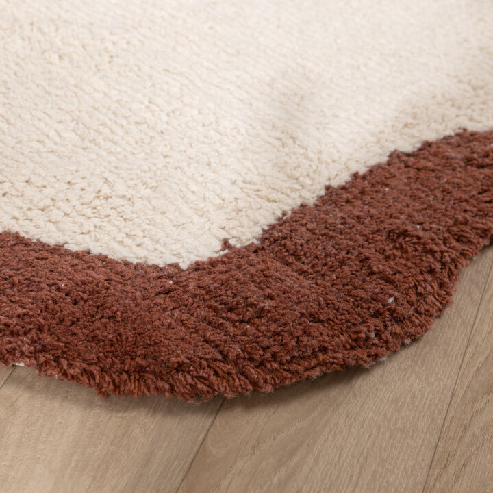 Rond Wasbaar vloerkleed - Hazy Bruin/Creme