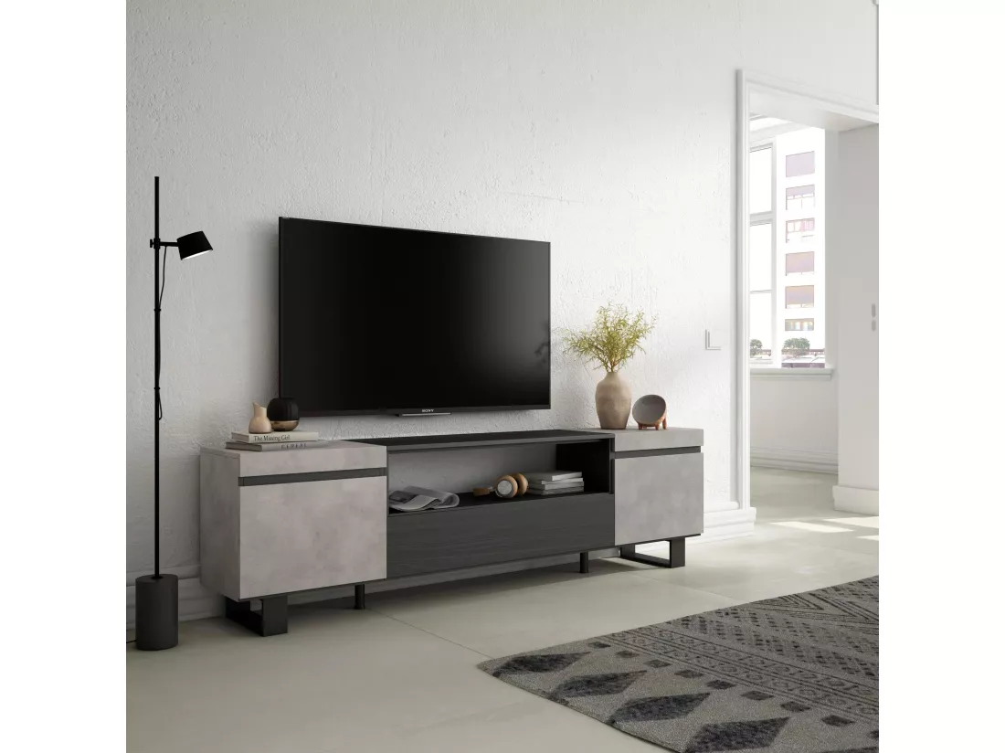 Meuble TV, Banc Télé, 200x57x35cm, Pour les TV jusqu'à 80