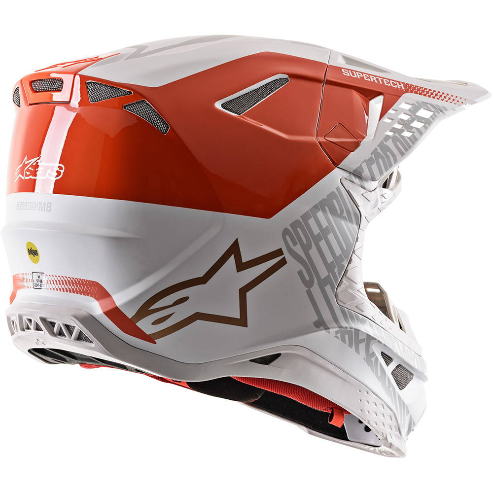 Alpinestars - Casque Supertech S-M8 Triple Blanc / Orange fluo / Or