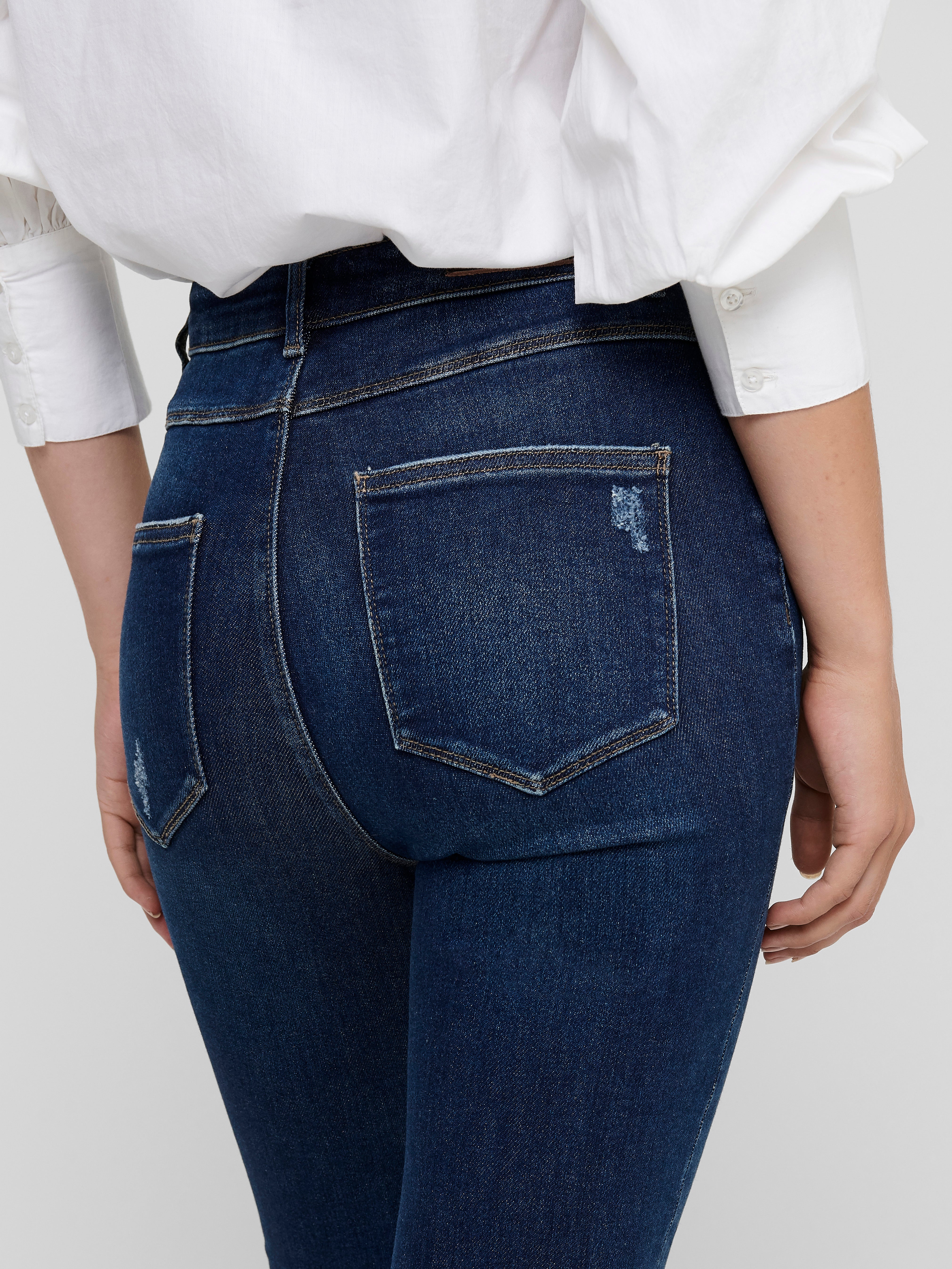 ONLMILA Hohe Taille Skinny Fit Jeans Dark Blue Denim