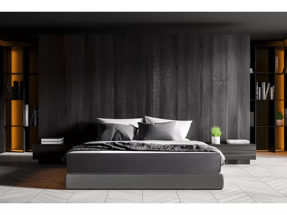 Matelas mousse Memory - 90x190cm et 1 Oreiller 70x40cm - accueil mémoire de forme 50kg/m3 - 19 cm