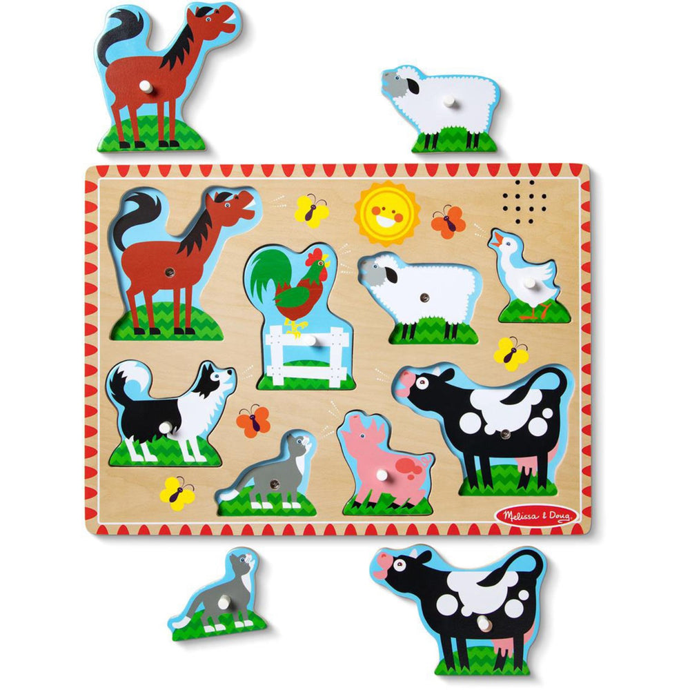 Køb Melissa & Doug Multifarvet Sound Puzzle Farm Animals