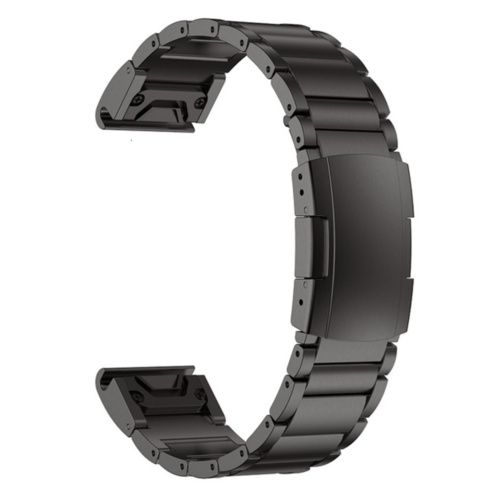 Garmin Fenix 8 (51mm) Edelstahl Sport Armband mit 26mm Schnellverschluss (Gelenkumfang: 170-215 mm) - Schwarz