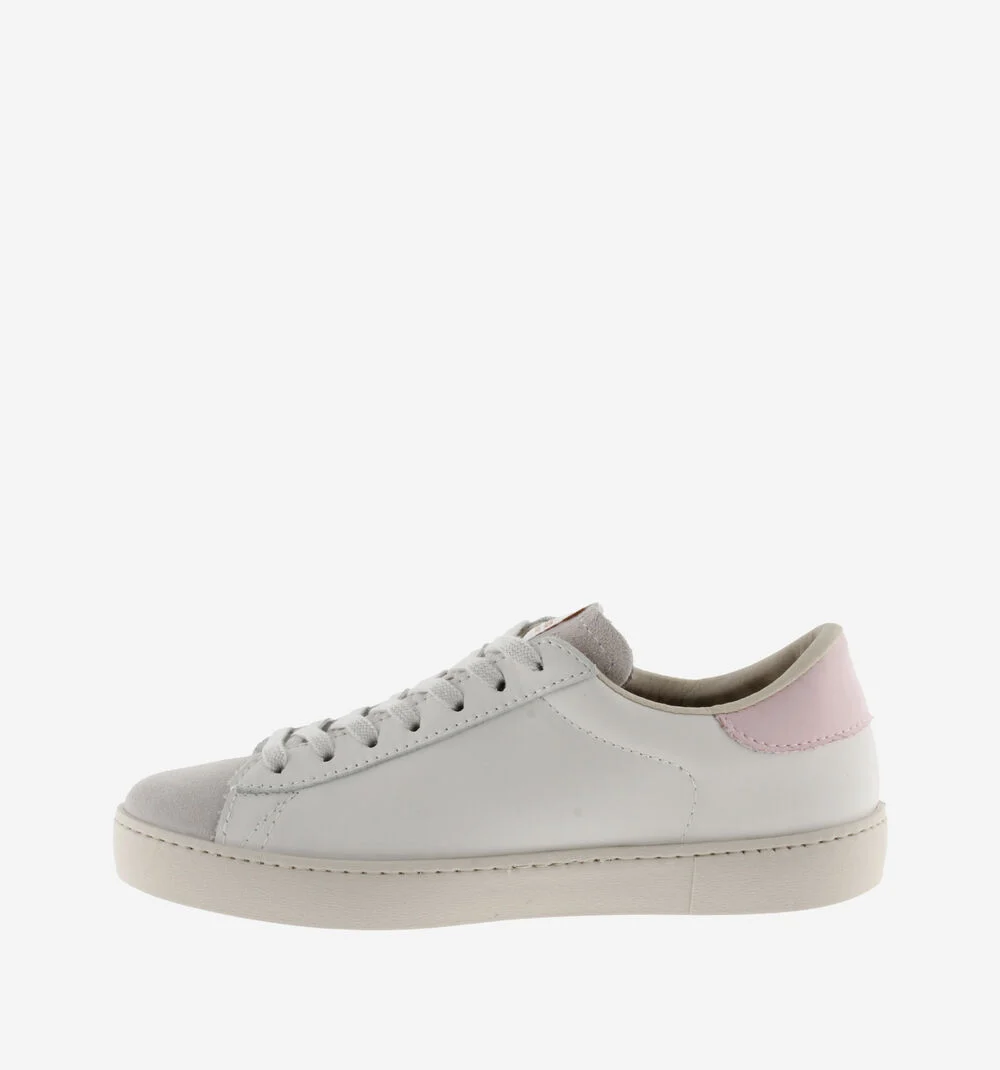 BERLÍN CUIR & CUIR FENDU Baskets blanches unisexes en cuir PETALO