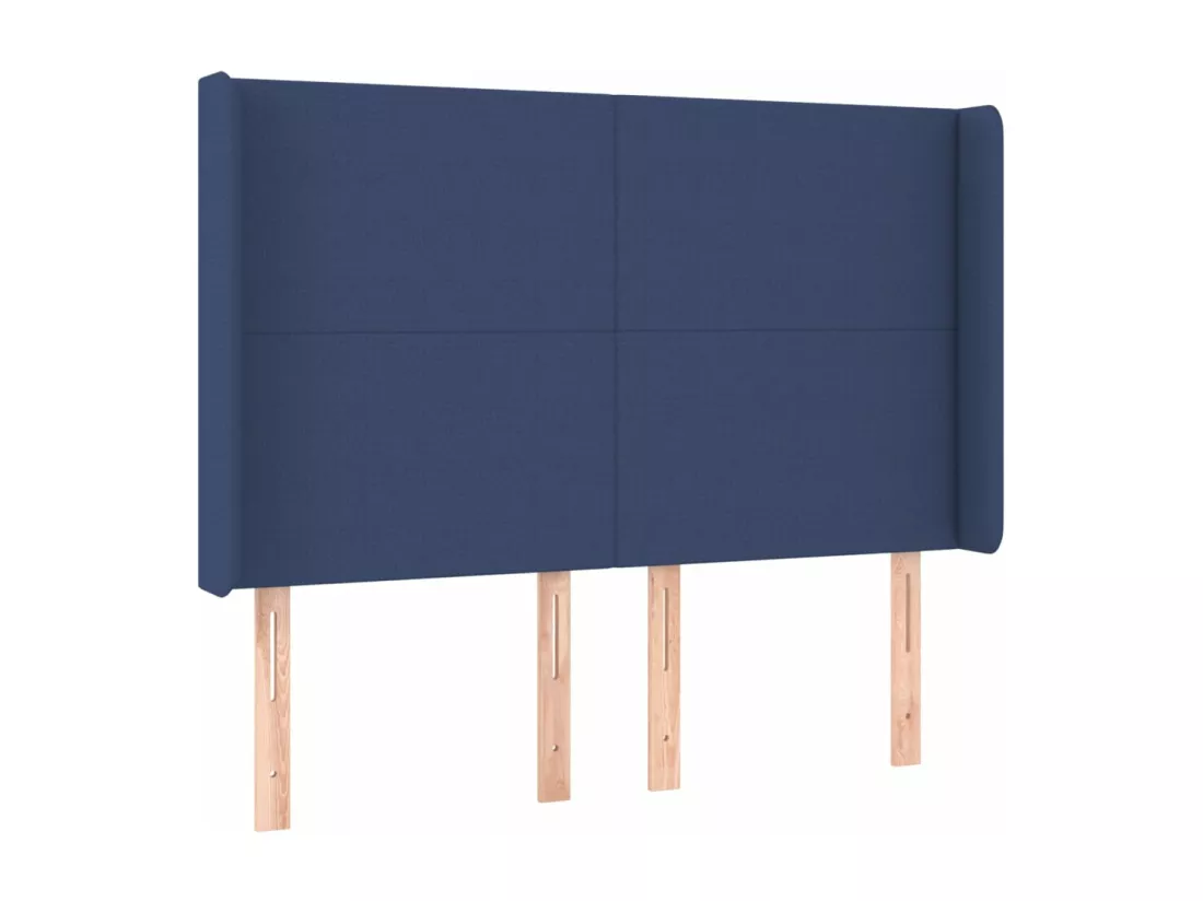 Sommier tapissier avec matelas et LED Bleu 140x190 cm Tissu