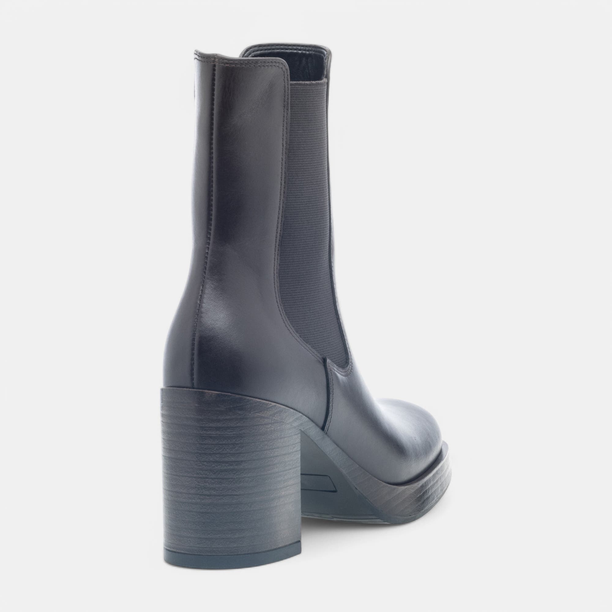 Boots chelsea à talon Femme en cuir marron