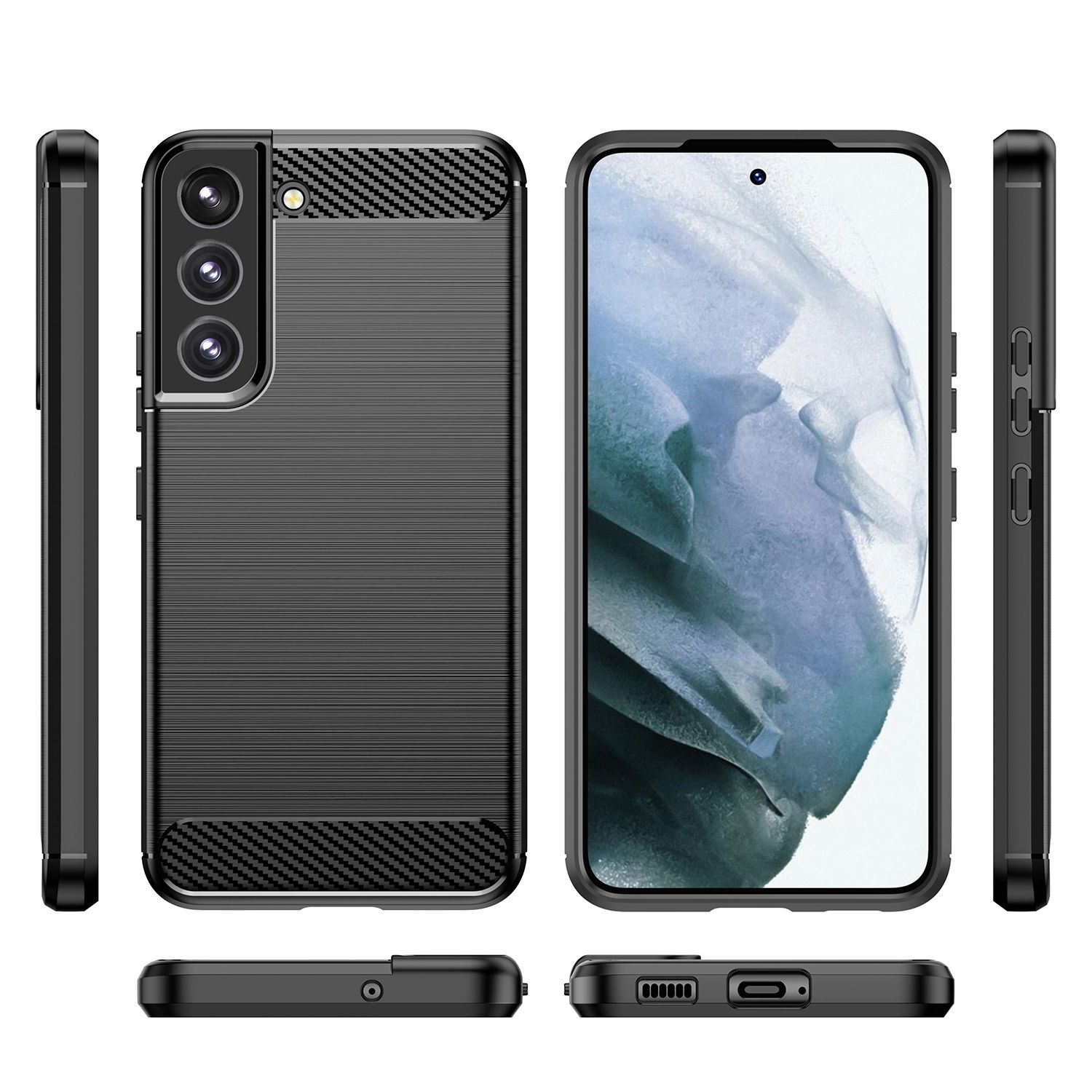 Hülle Handy Schutz für Samsung Galaxy S23 Plus Ultra Case Cover Carbon Optik Neu