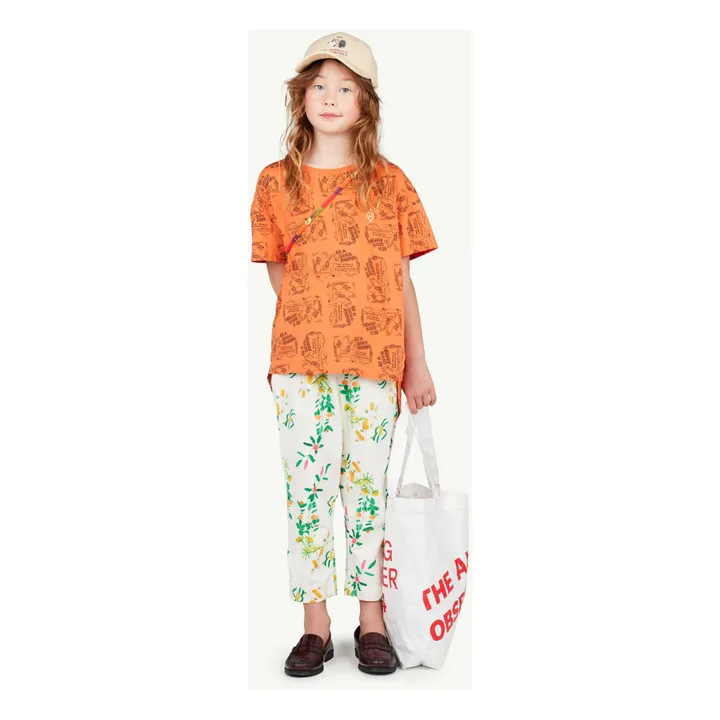 The Animals Observatory Pantalon Elephant Fleurs | Blanc