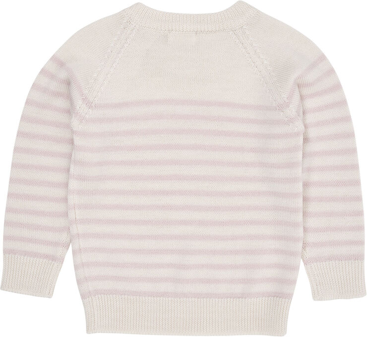Copenhagen Colors MERINO CLASSIC STRIPED PULLOVER Cream/dusty rose
