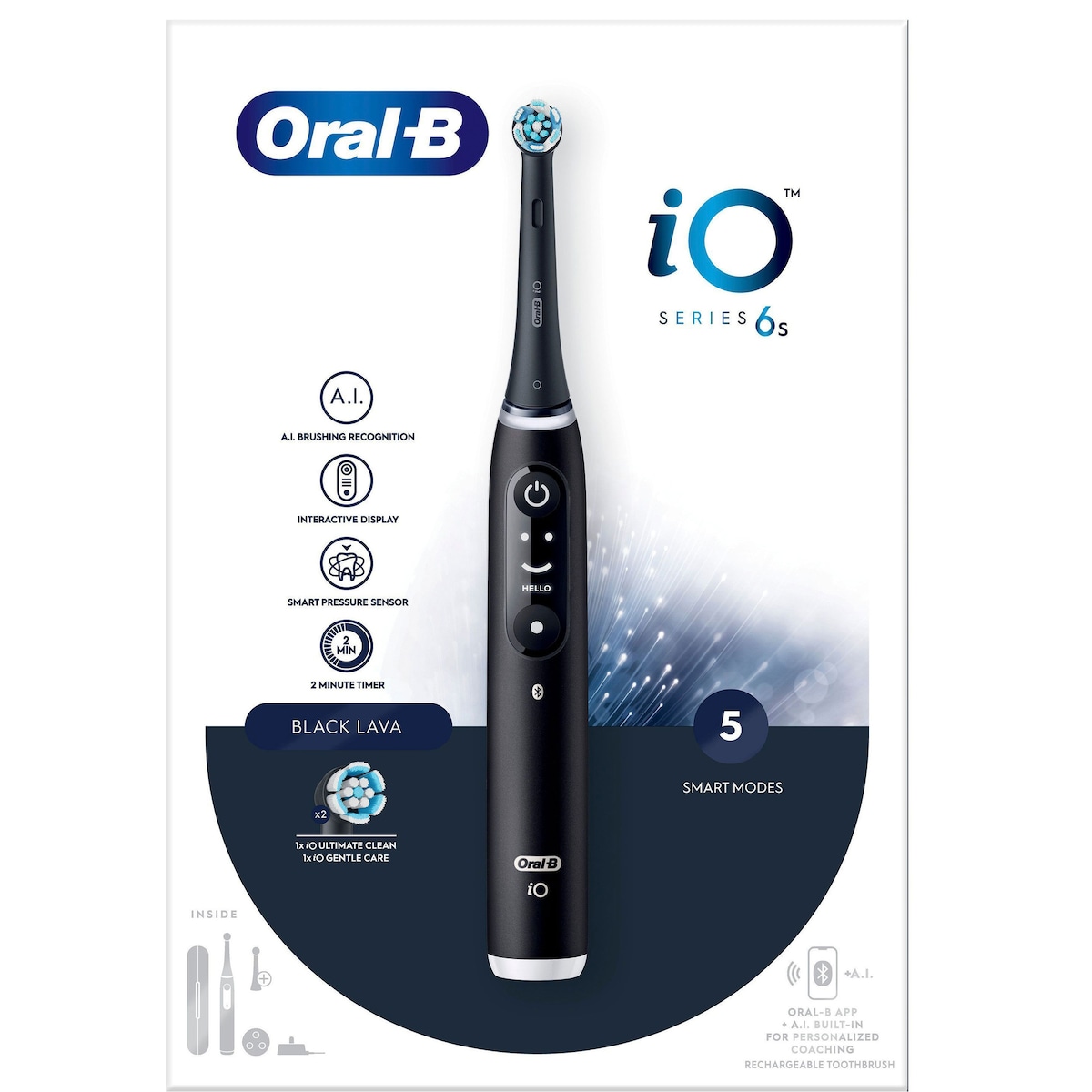 Oral-B iO 6s elektrisk tannbørste 409137 (black lava)