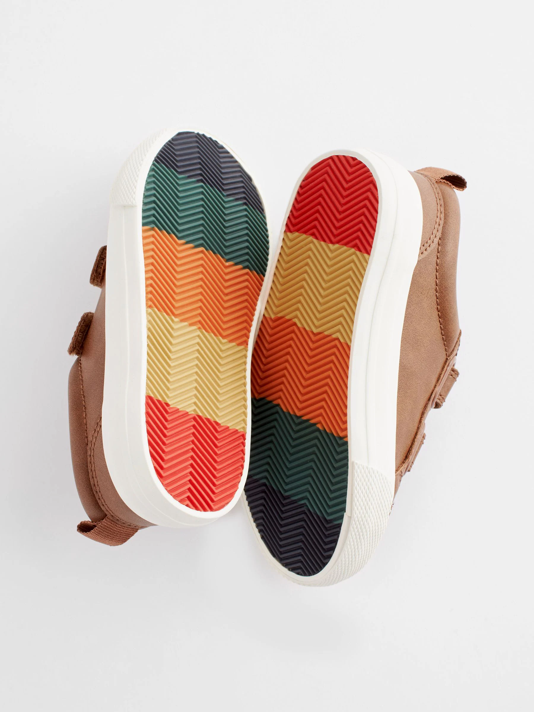 Lichtbruin - Sneakers met twee klittenbandjes