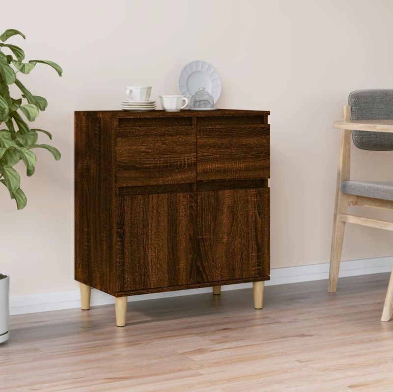 vidaXL - Dressoir - Bruin - Bewerkte Hout - 2 Lades 2 Vakken