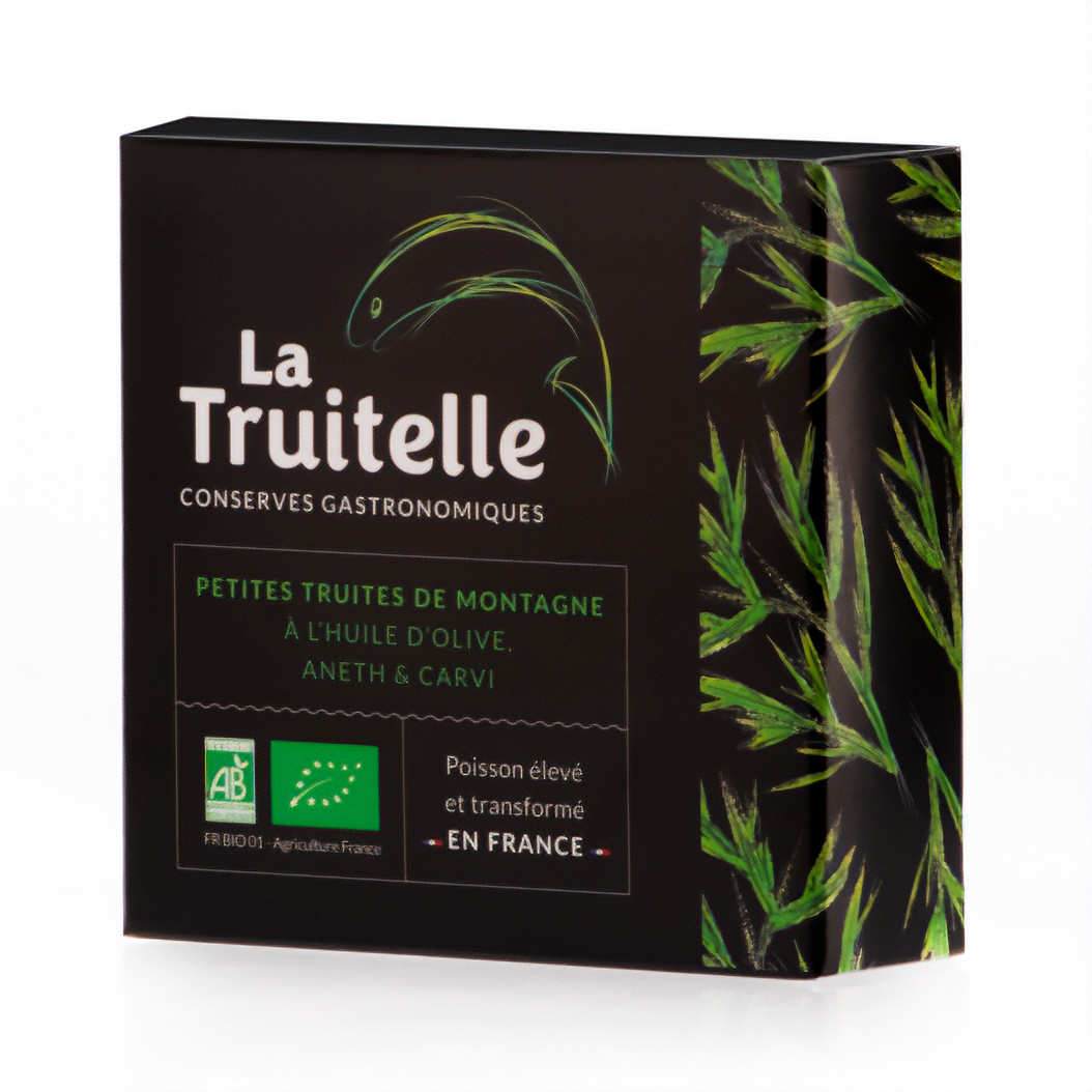 Petites truites de montagne - Huile d'olive, aneth et carvi bio