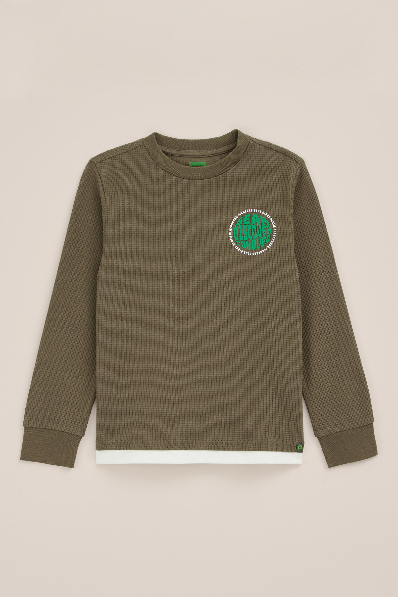 Jongens T-shirt met opdruk Blue Ridge Legergroen