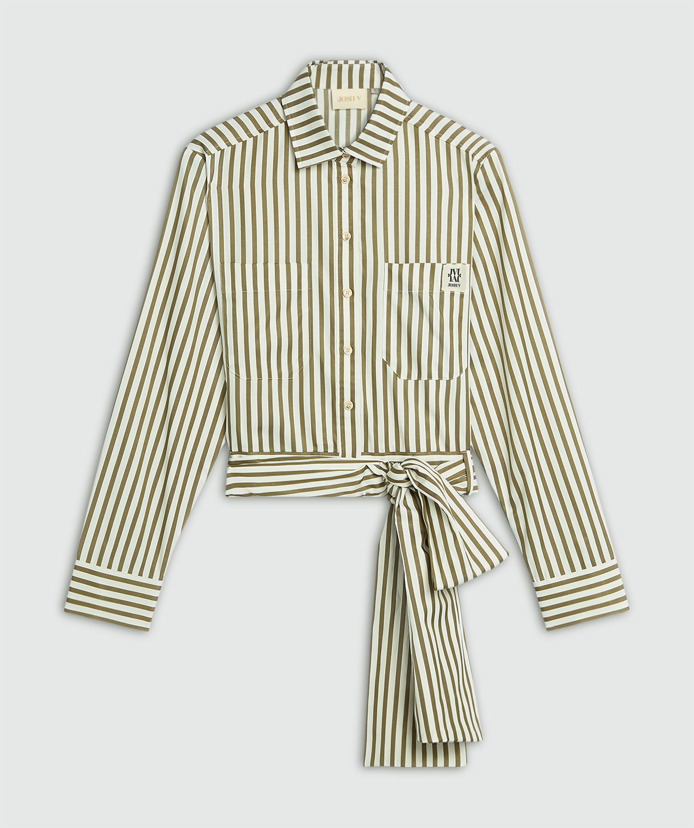 JV-ODELL regular fit blouse met strepen - dark pistachio stripe