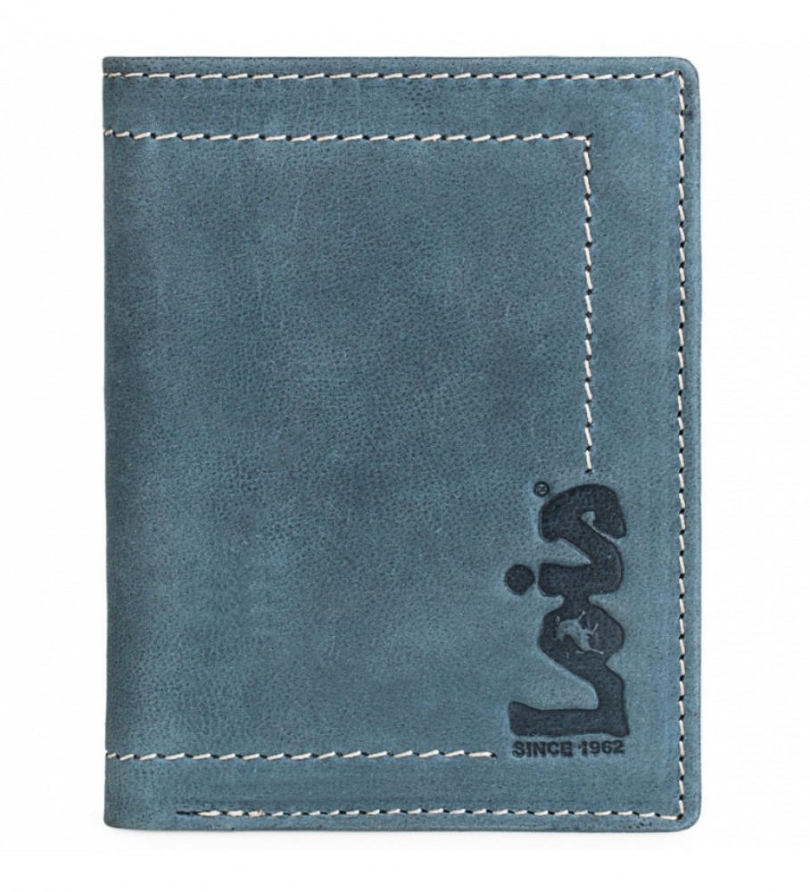 Carteira de couro Lois 201518 Azul - 8 x 11 cm -