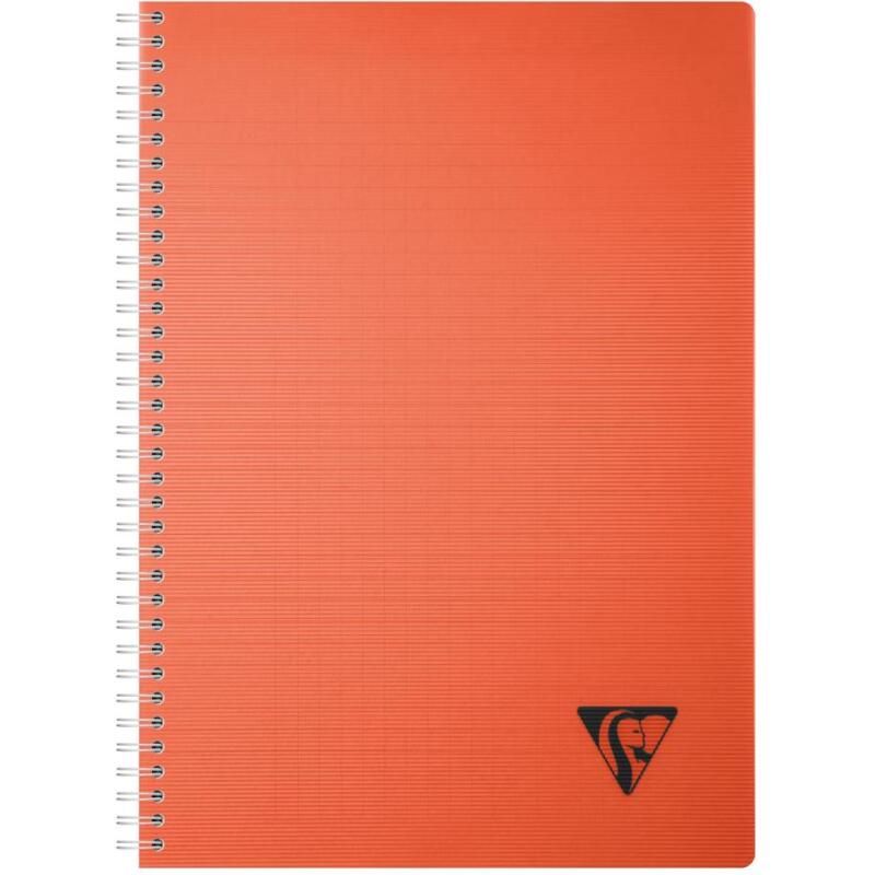 Cahier reliure intégrale Linicolor ESSENCE A4 180 pages grands carreaux couverture plastique polypropyène rainuré - Assortis