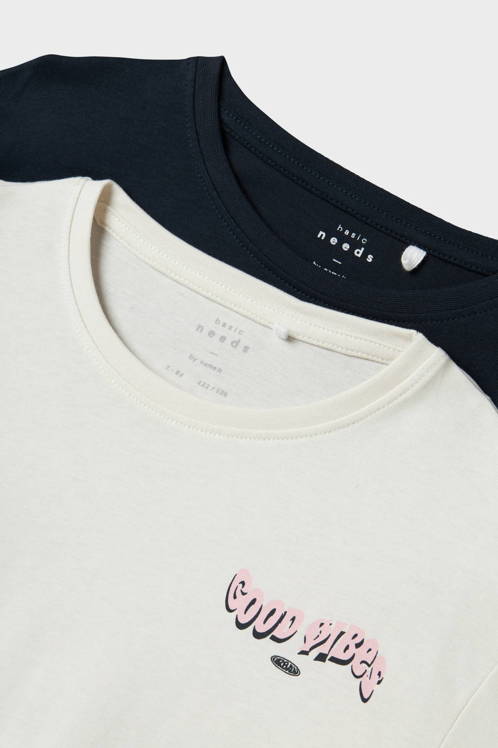 NAME IT longsleeve NKFVEEN- set van 2 offwhite/donkerblauw