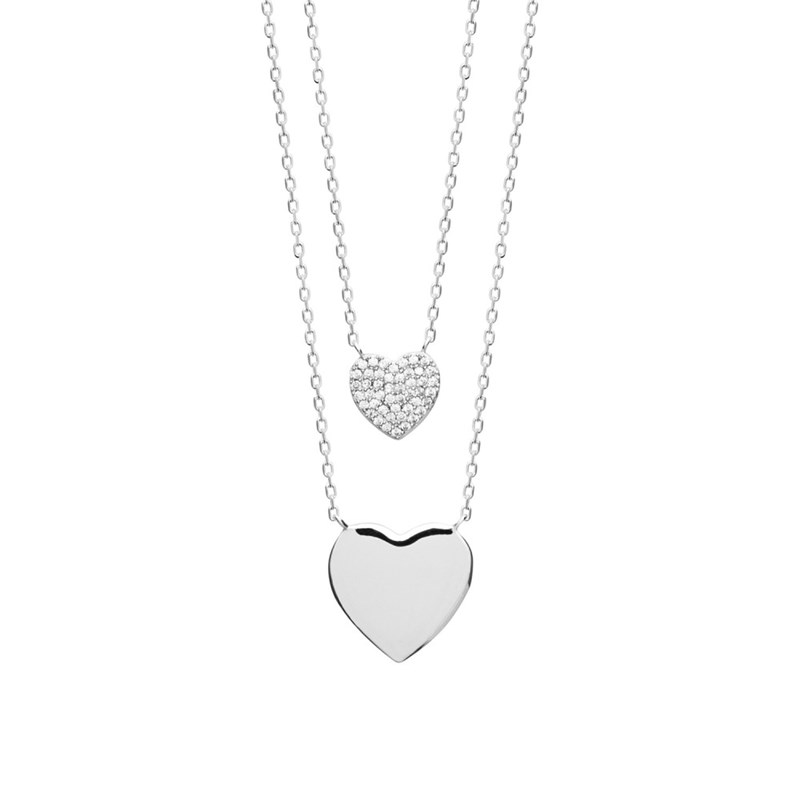 Collier Femme - Argent 925 - Oxyde de zirconium - Longueur : 45 cm