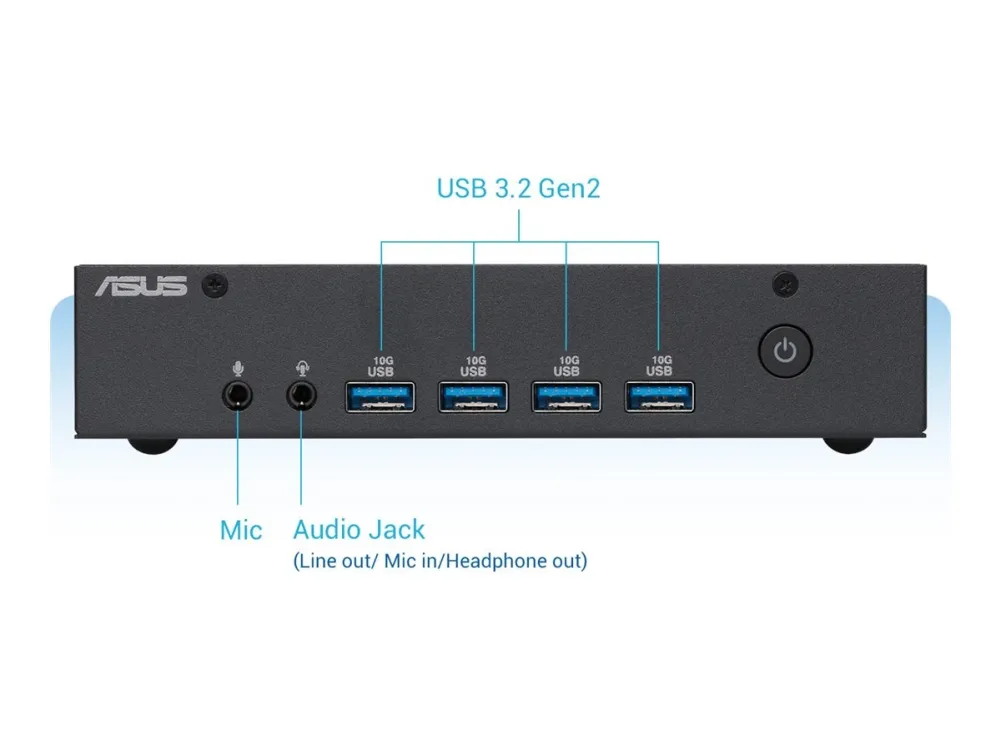 ASUS ExpertCenter PN43 - Barebone - mini PC 1 x N-series N97 / op til 3.6 GHz - RAM 0 GB - UHD Graphics - IEEE 802.11ax (Wi-Fi 6E), Bluetooth 5.3, Gigabit Ethernet, 2.5 Gigabit Ethernet - sort
