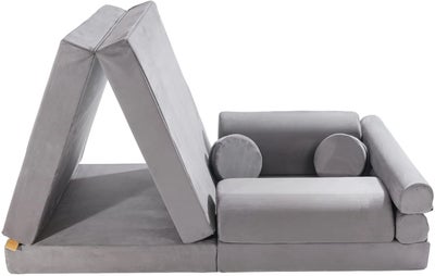 Meowbaby Play Premium Slimcord  Byggbar Sofa, Grå