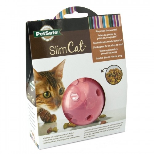 Bola dispensadora de petiscos Slimcat para gatos, rosa