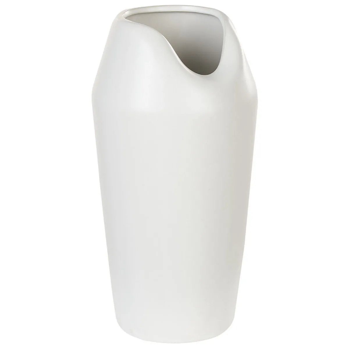Beliani Apamea - Vase décoratif en céramique 33 cm - Blanc