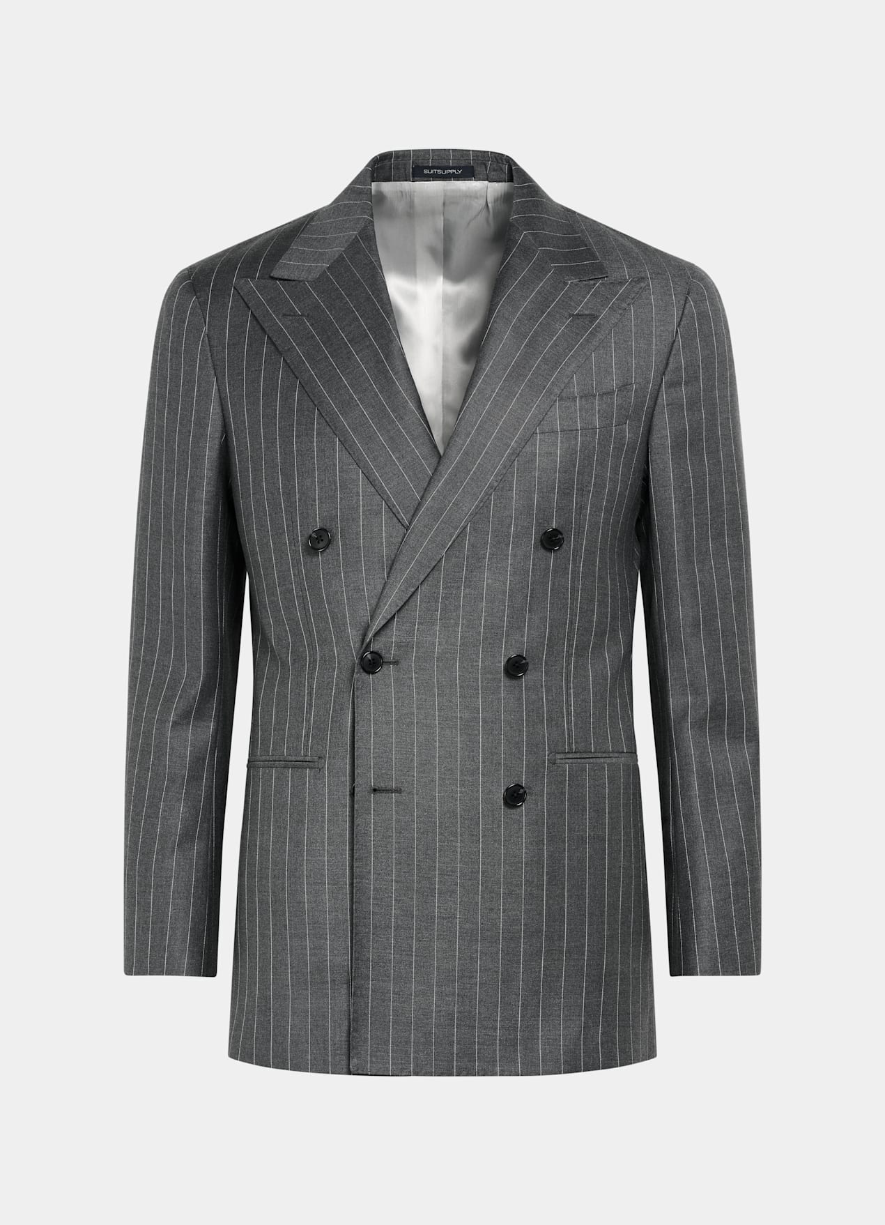 Costume sur mesure Custom Made gris moyen à rayures