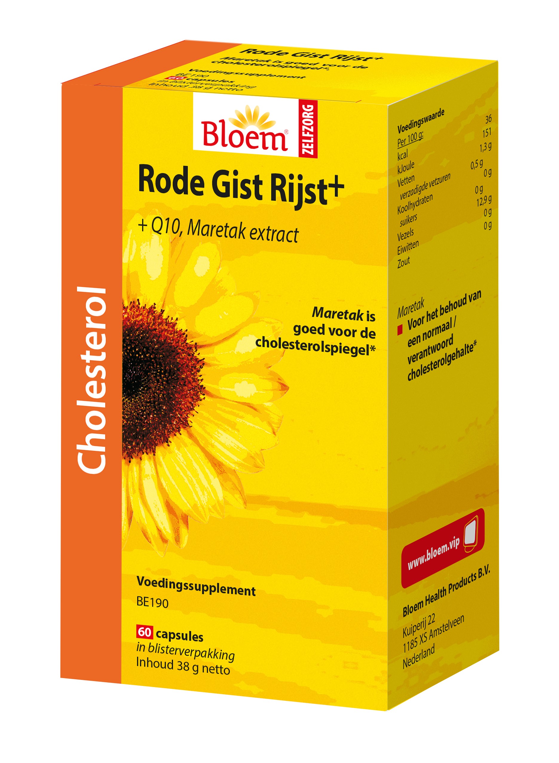 Bloem Rode Gist Rijst + (60 capsules)