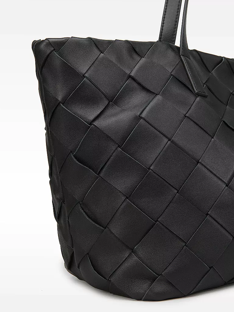 LES VISIONNAIRES Ledertasche - Shopper ODILE WEAVE schwarz