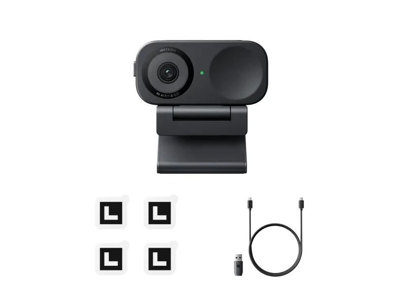 Insta360 Link 2C - Webcam - panonering / hældningsvinkel - farve - 4096 x 2160 - audio - H.264, MJPEG - DC 5 V